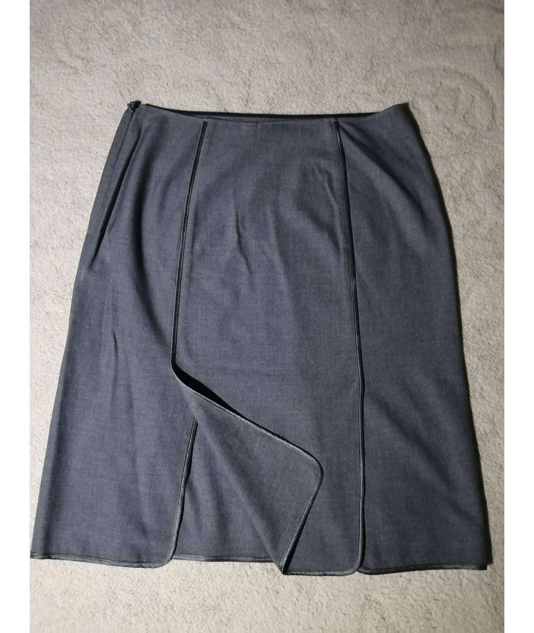 DKNY Серая вискозная юбка миди, фото 6