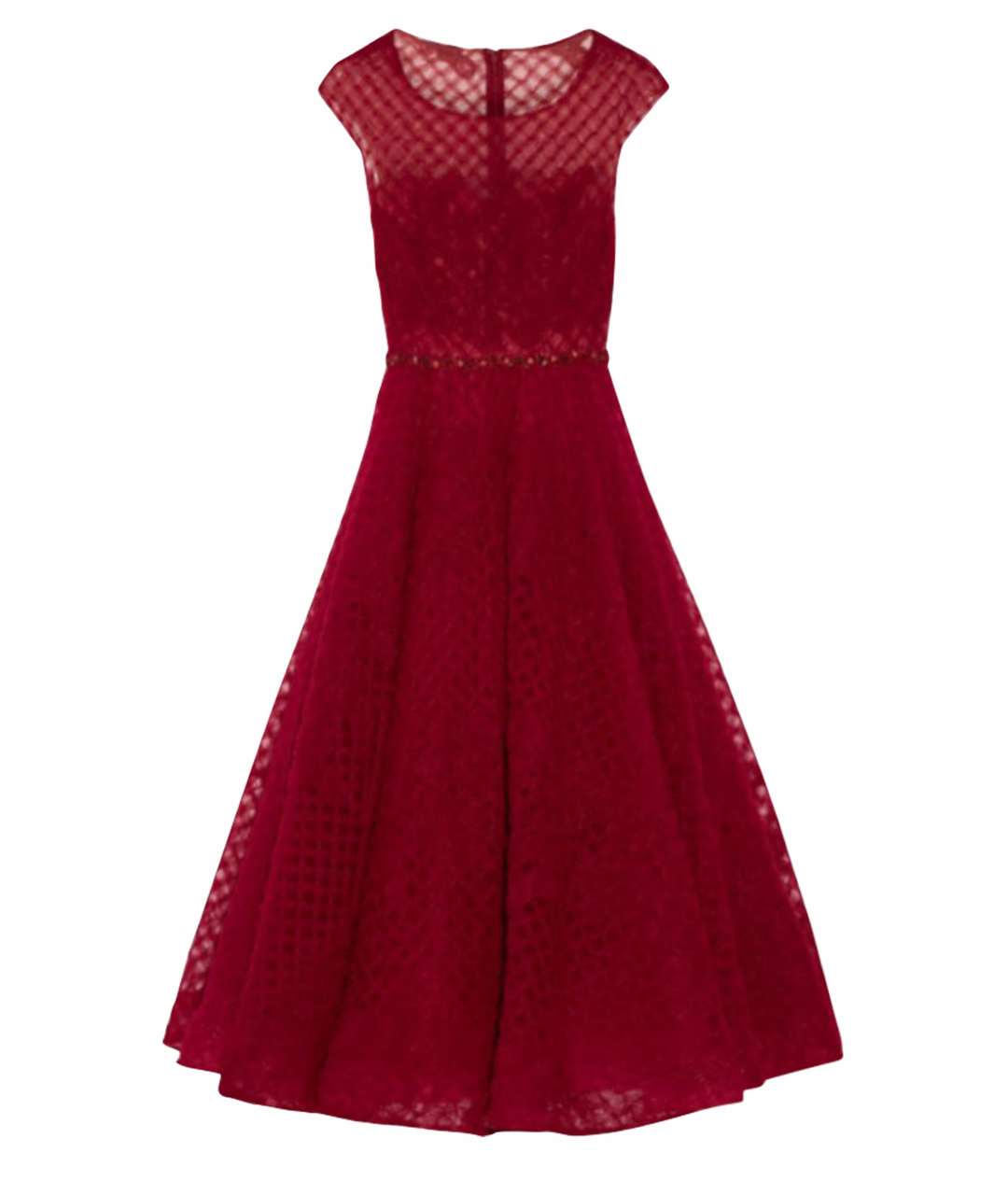 MARCHESA NOTTE Бордовое полиэстеровое вечернее платье, фото 1