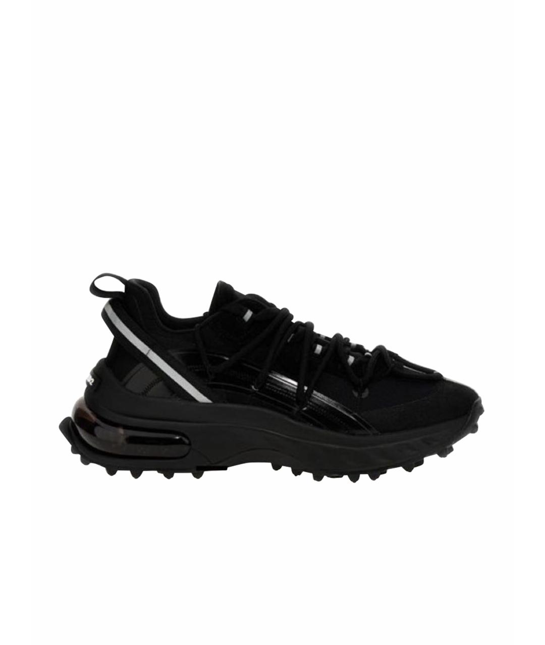 DSQUARED2 Черные текстильные низкие кроссовки / кеды, фото 1