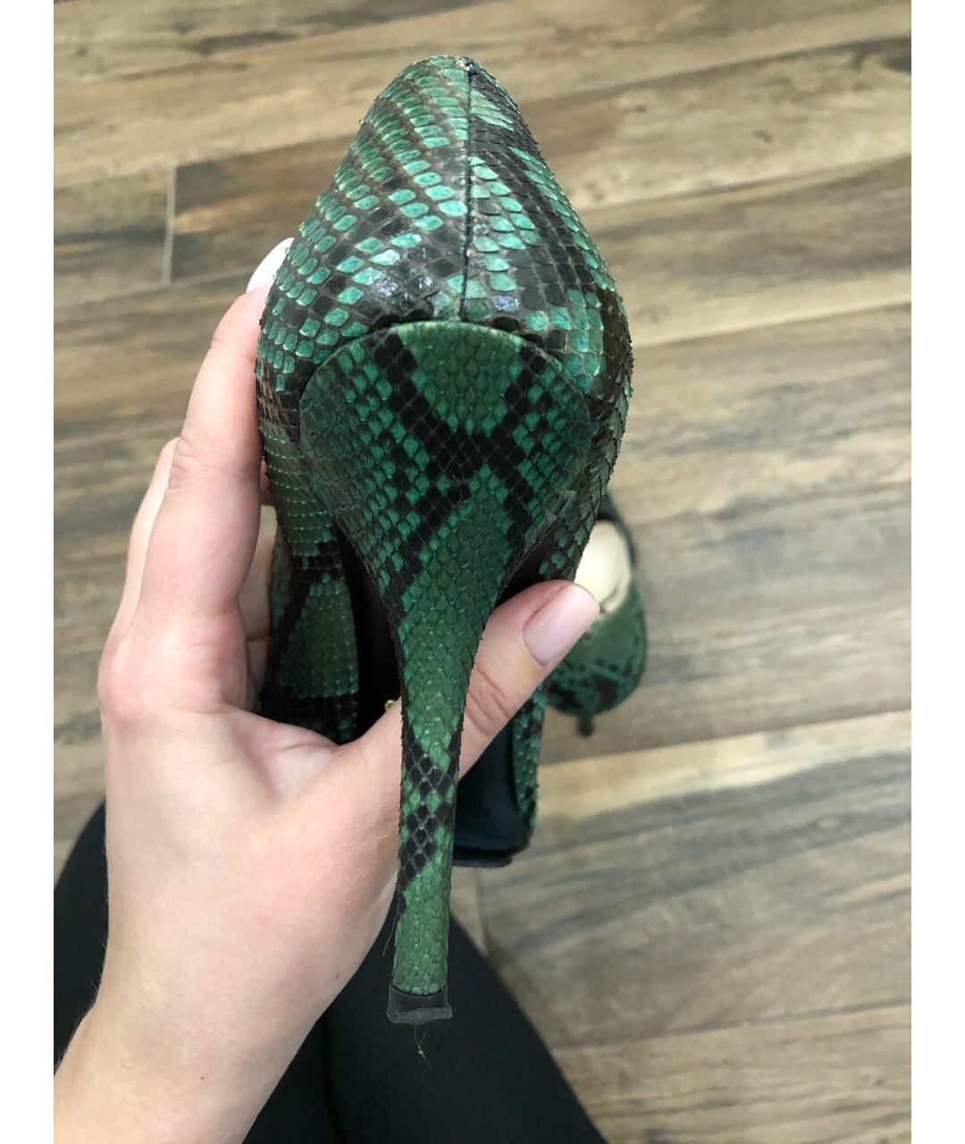 PRADA Зеленые туфли из экзотической кожи, фото 7
