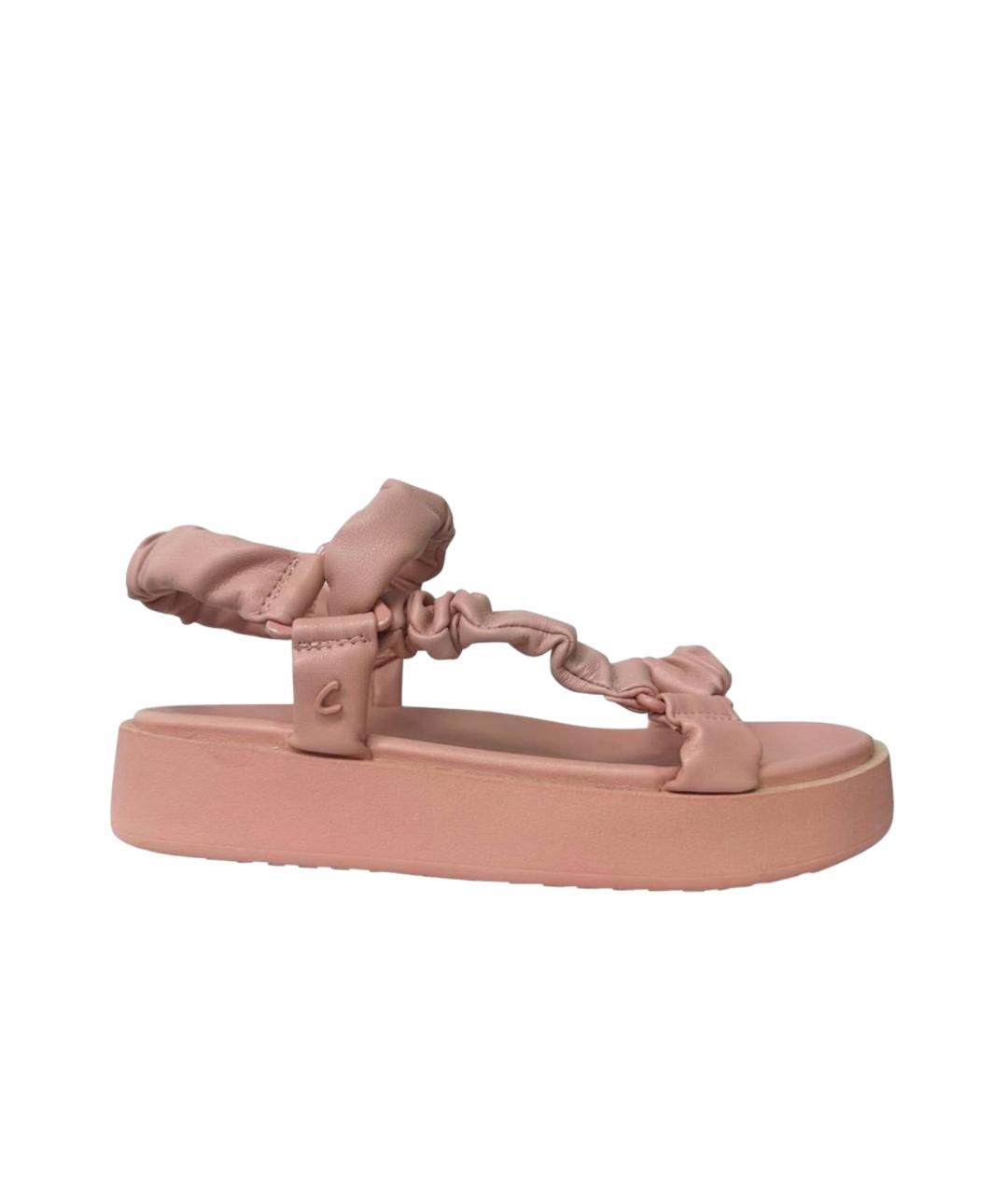SAM EDELMAN Розовые кожаные сандалии, фото 1