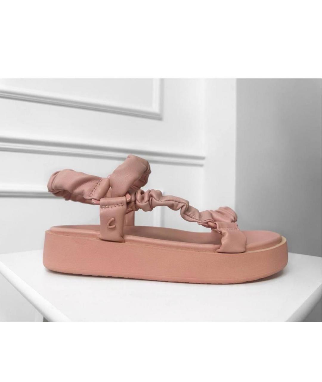 SAM EDELMAN Розовые кожаные сандалии, фото 5