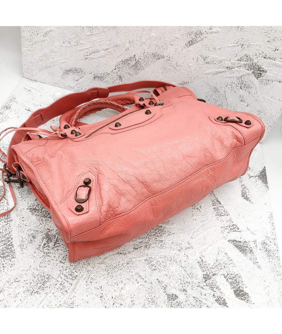 BALENCIAGA Розовая кожаная сумка с короткими ручками, фото 6