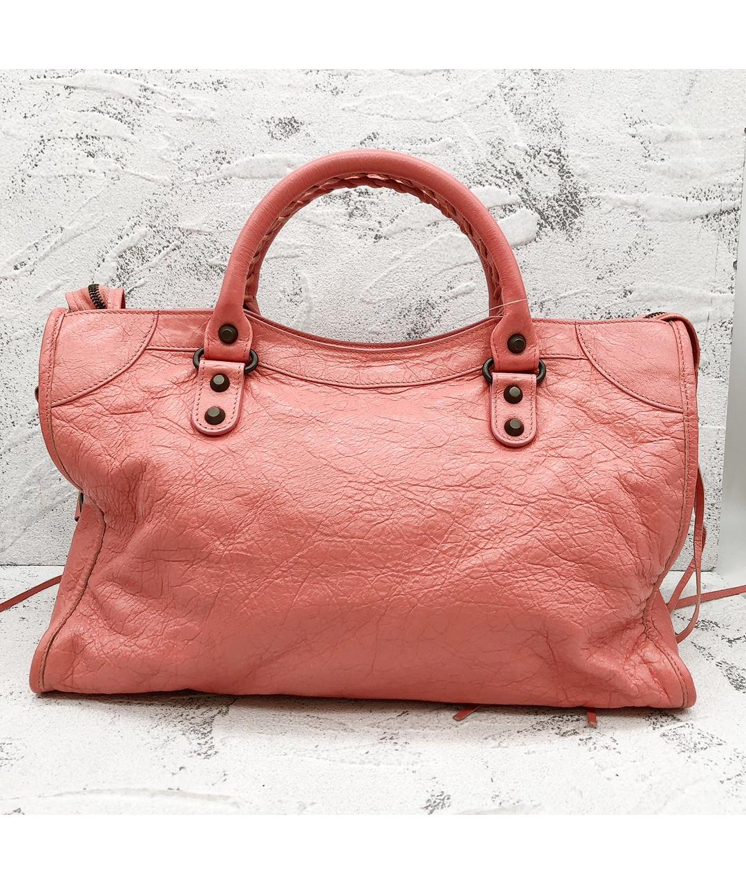 BALENCIAGA Розовая кожаная сумка с короткими ручками, фото 2