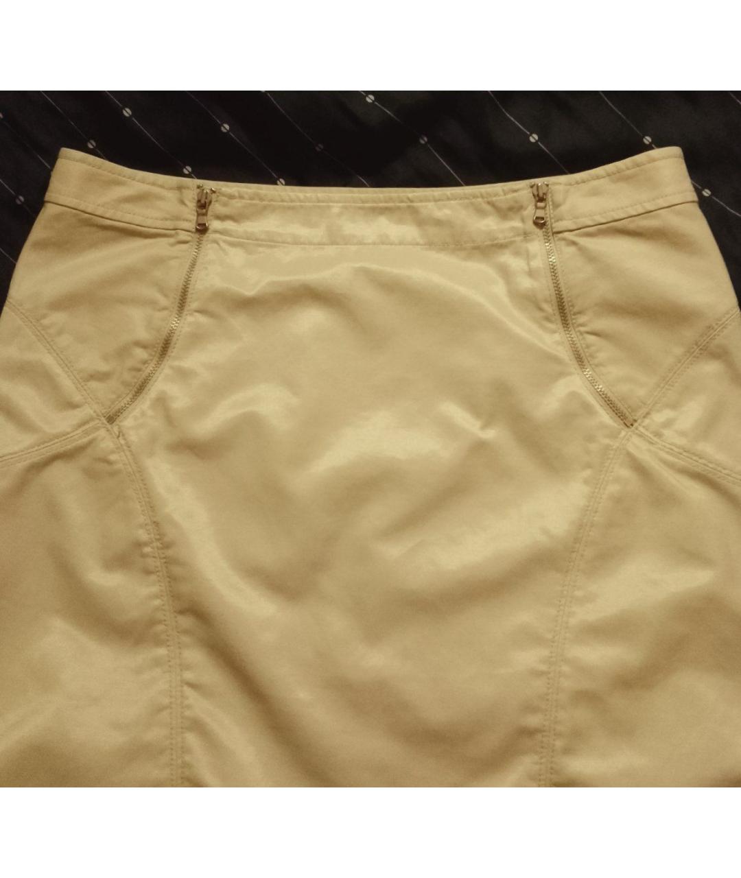 ARMANI EXCHANGE Бежевая хлопковая юбка мини, фото 3