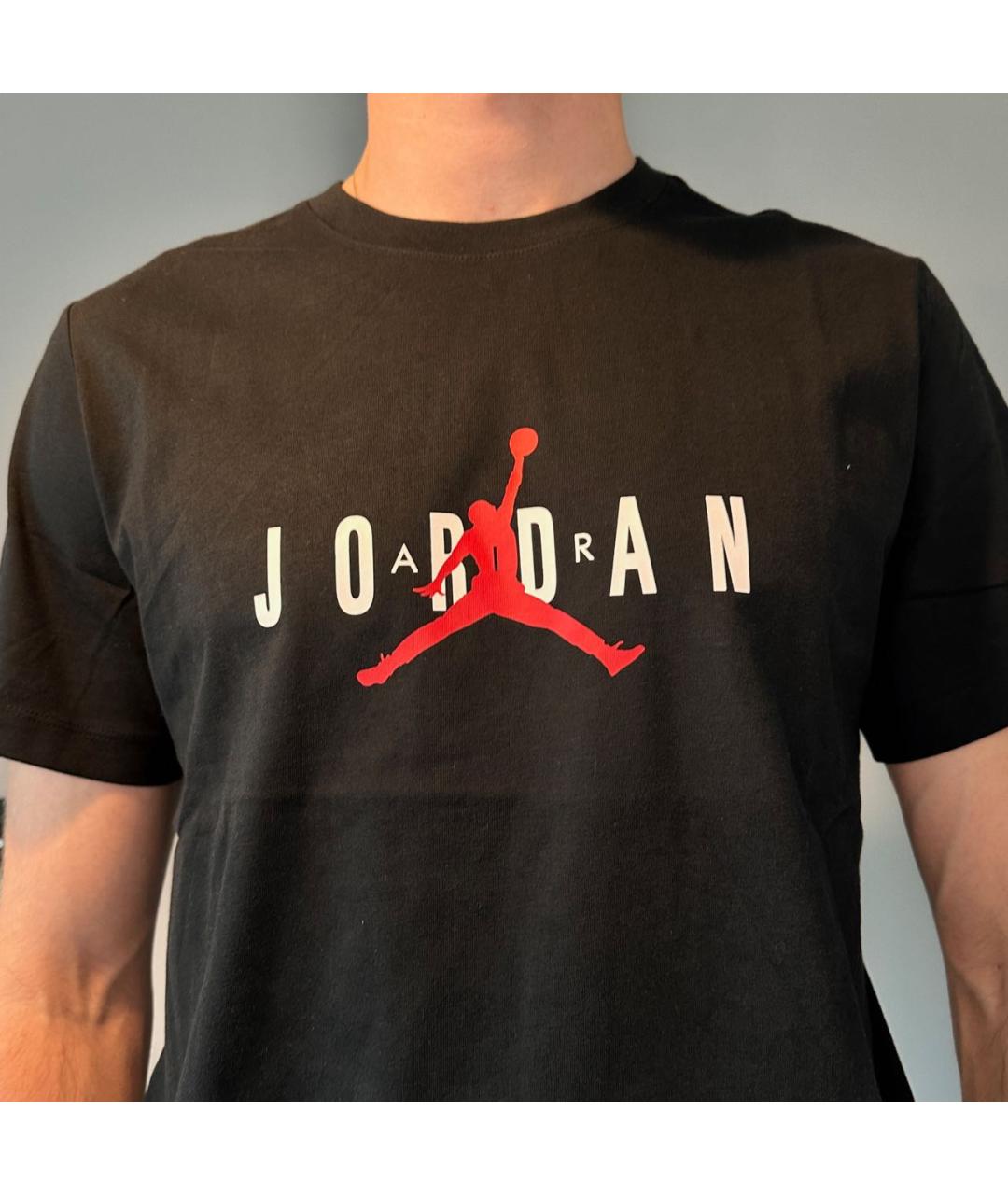 JORDAN Черная хлопковая футболка, фото 3