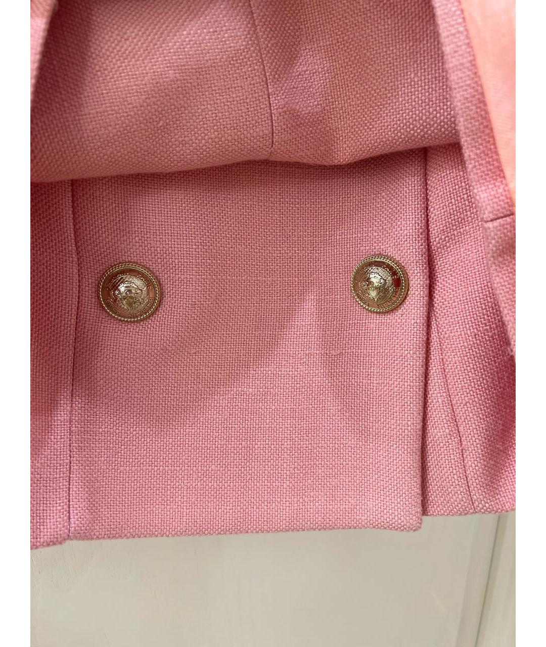 BALMAIN Розовая твидовая юбка мини, фото 4