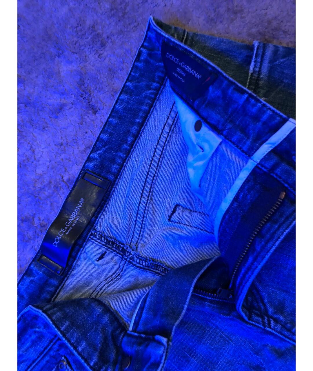 DOLCE&GABBANA Синие хлопко-кашемировые джинсы скинни, фото 4