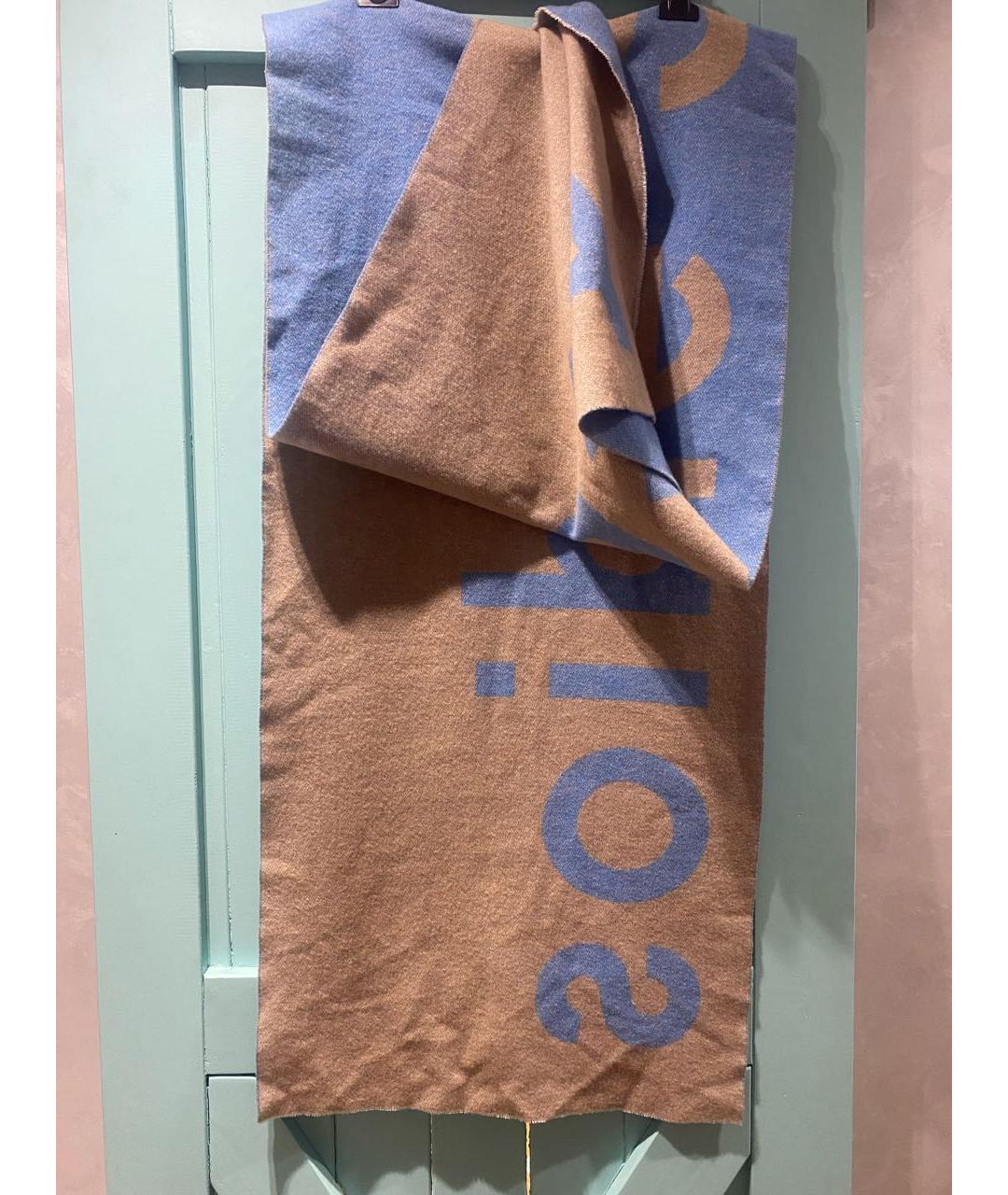ACNE STUDIOS Голубой шерстяной шарф, фото 2