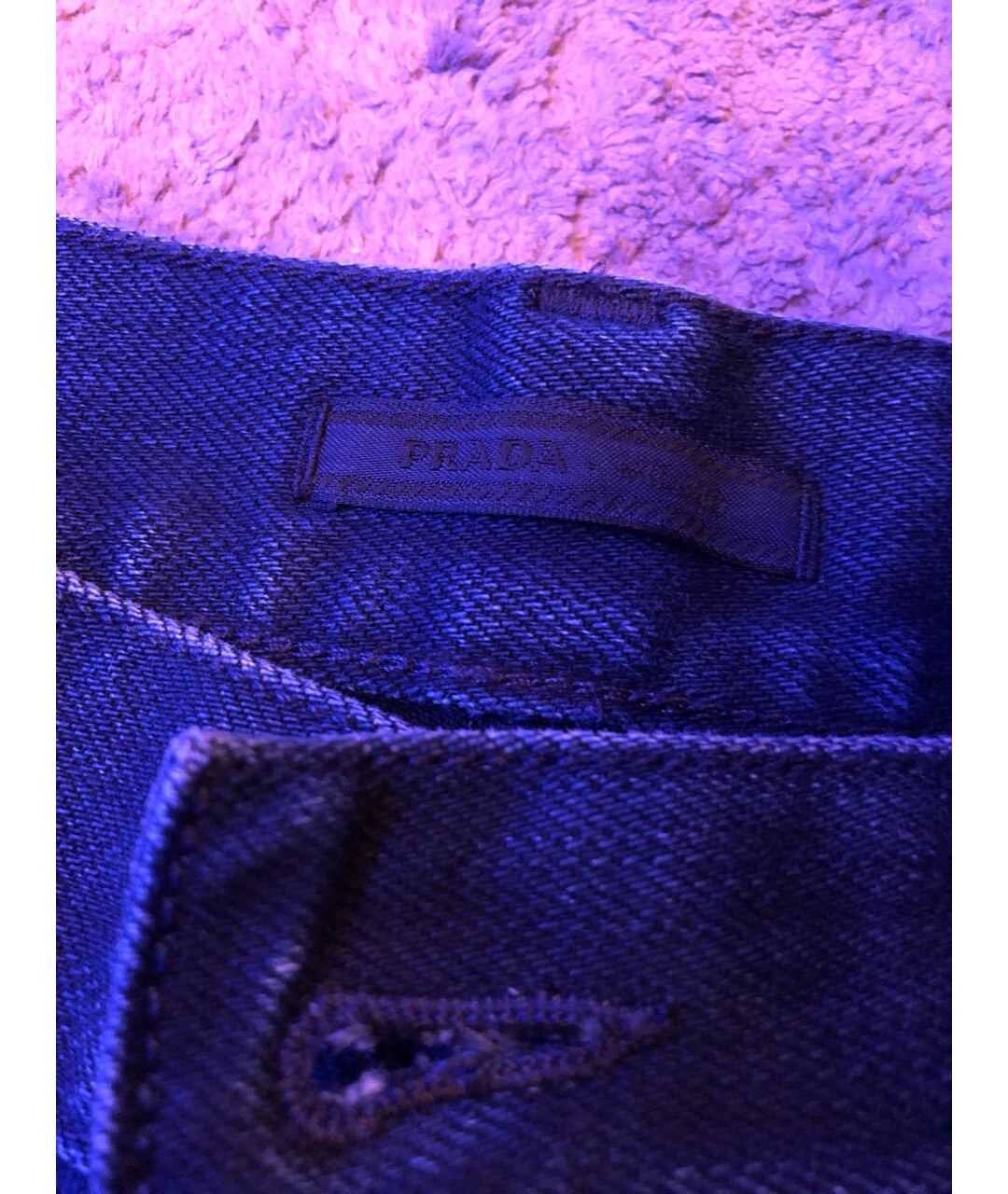 PRADA Темно-синие хлопко-кашемировые джинсы, фото 4