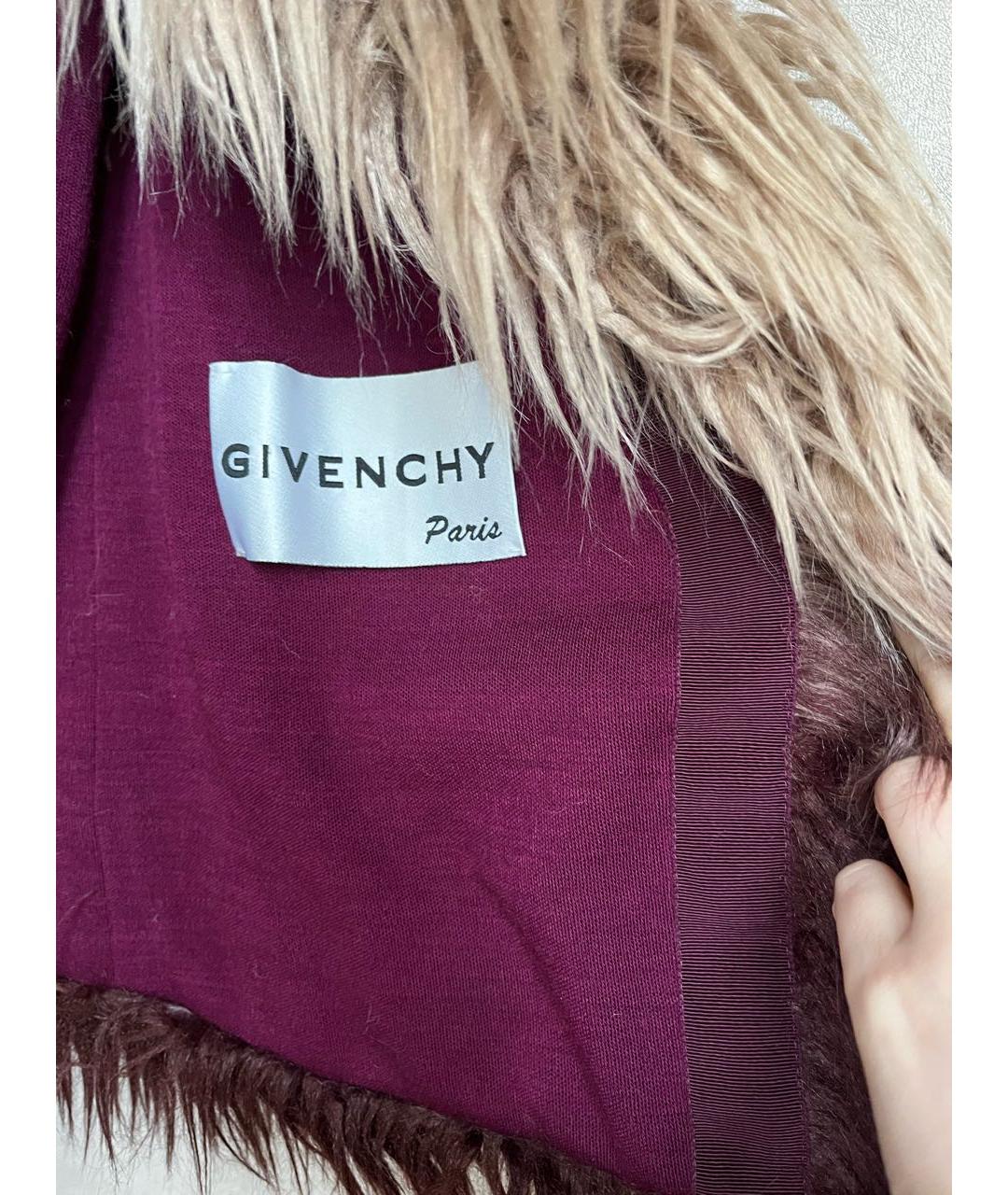 GIVENCHY Бордовая шерстяная шуба, фото 5