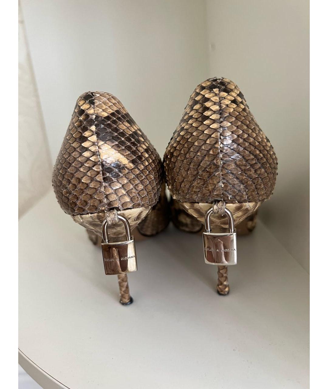 DOLCE&GABBANA Бежевые туфли из экзотической кожи, фото 3