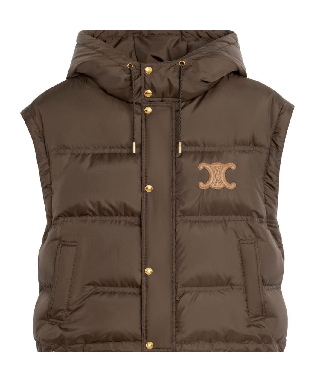 CELINE Коричневый пуховик, фото 6