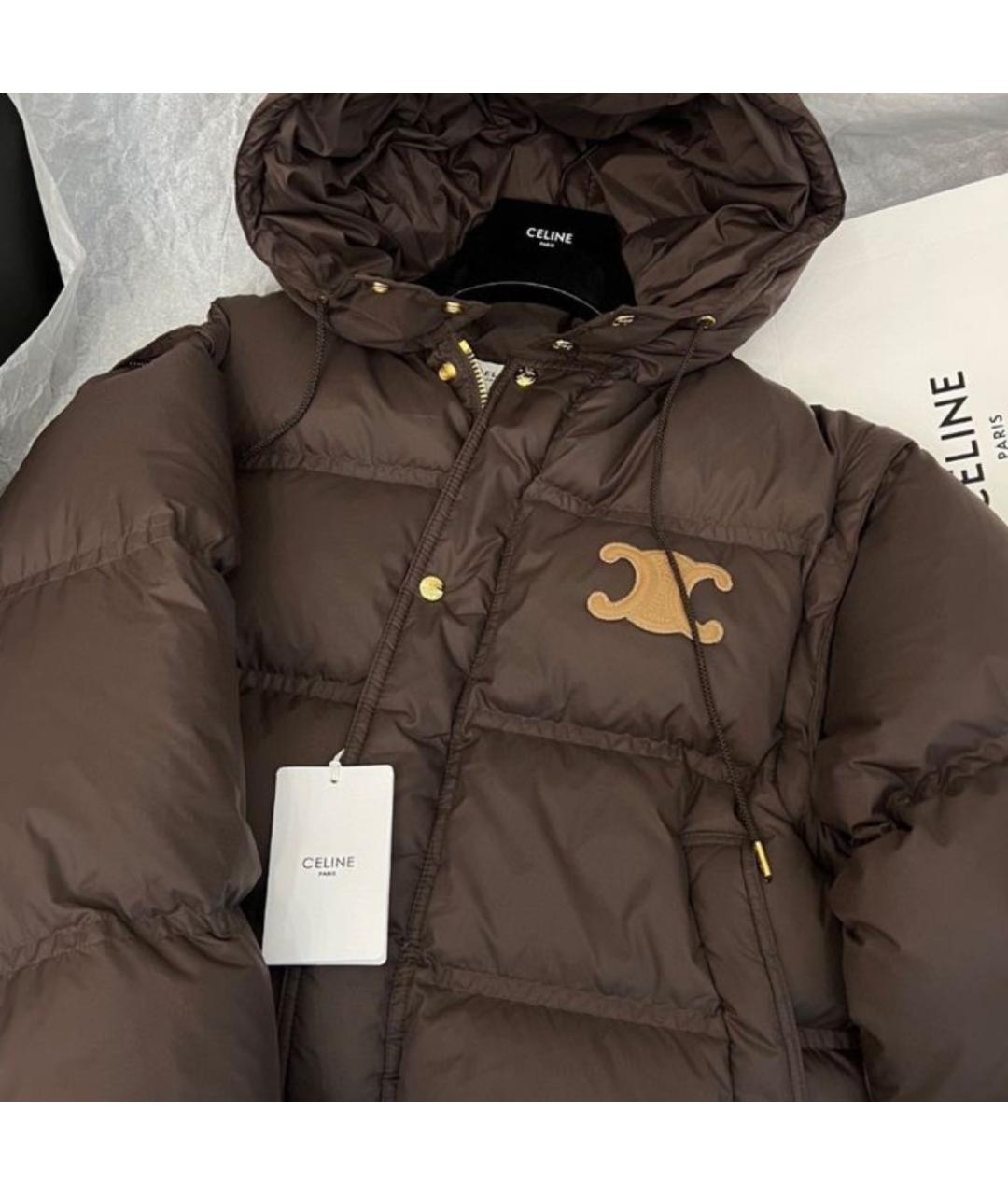 CELINE Коричневый пуховик, фото 3