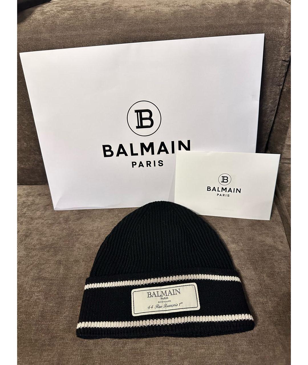 BALMAIN Черная шерстяная шапка, фото 7