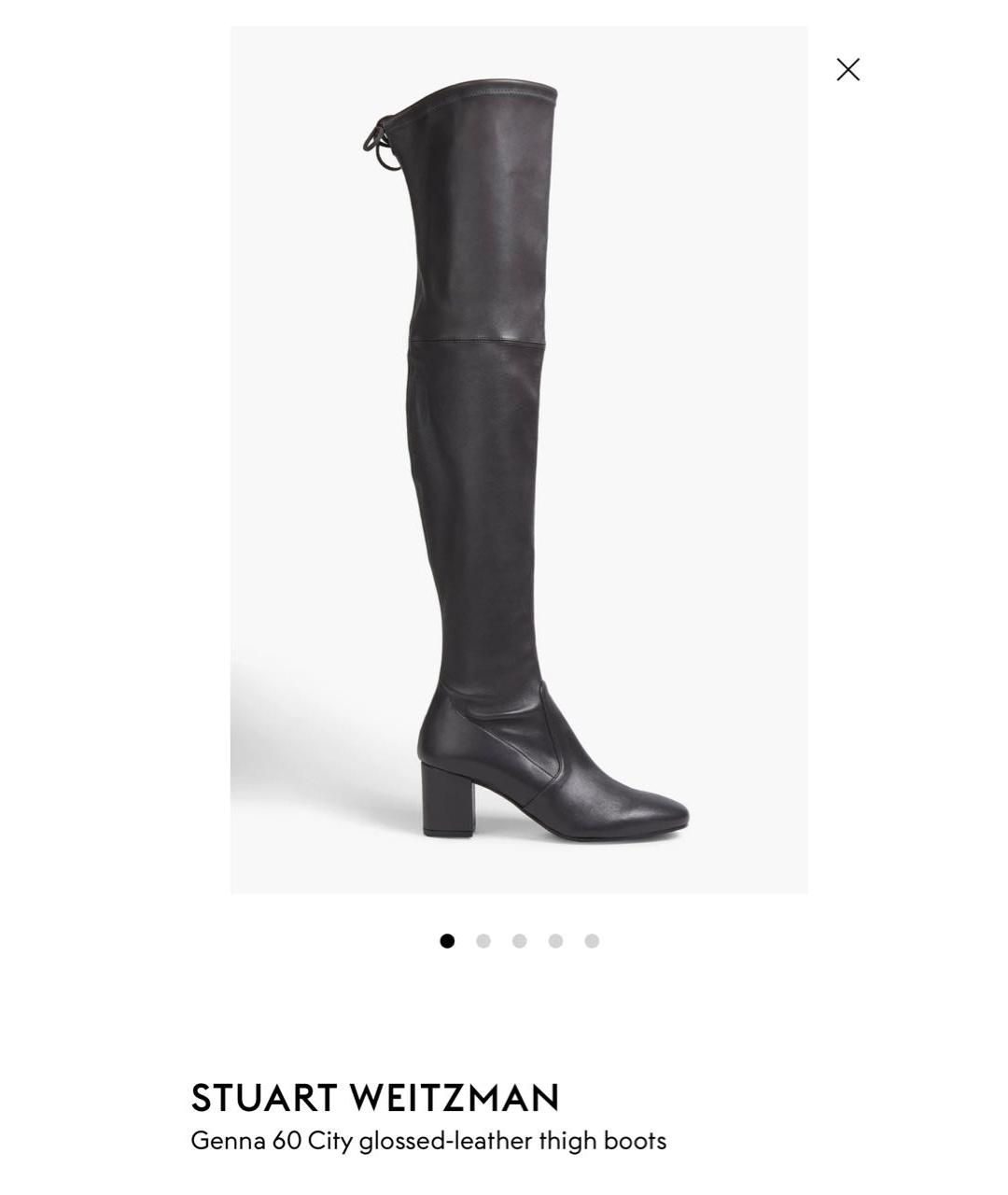 STUART WEITZMAN Черные кожаные ботфорты, фото 8