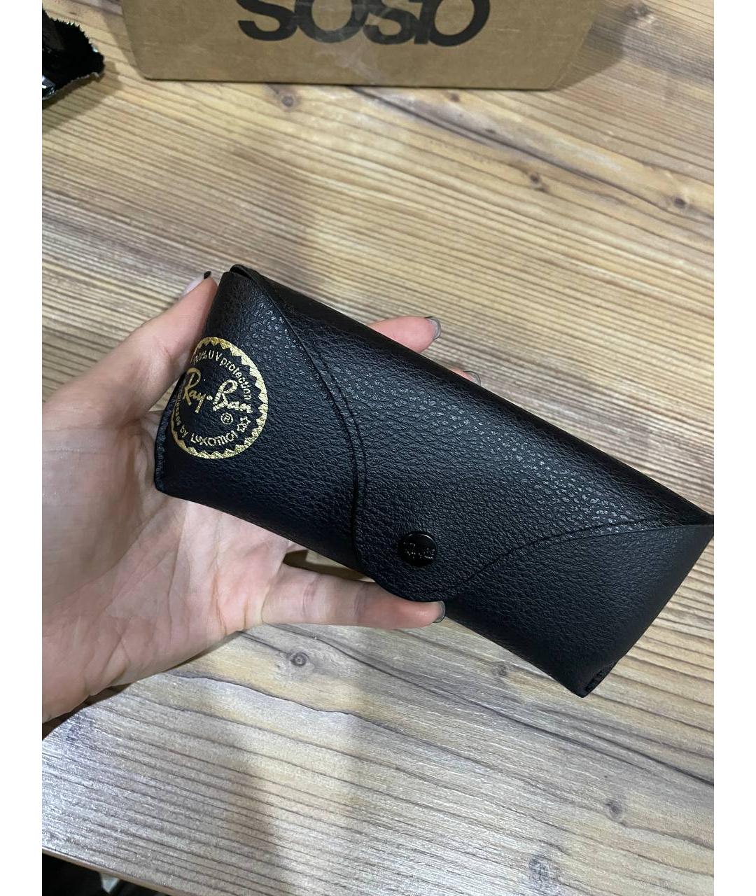 RAY BAN Черные пластиковые солнцезащитные очки, фото 4