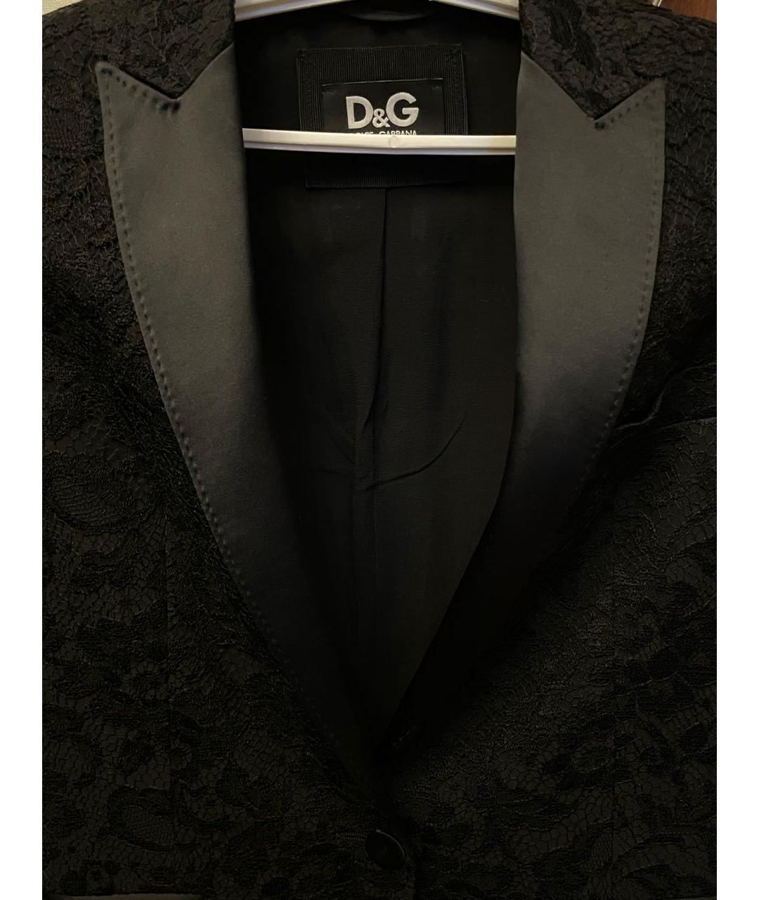 DOLCE&GABBANA Черный шелковый жакет/пиджак, фото 7