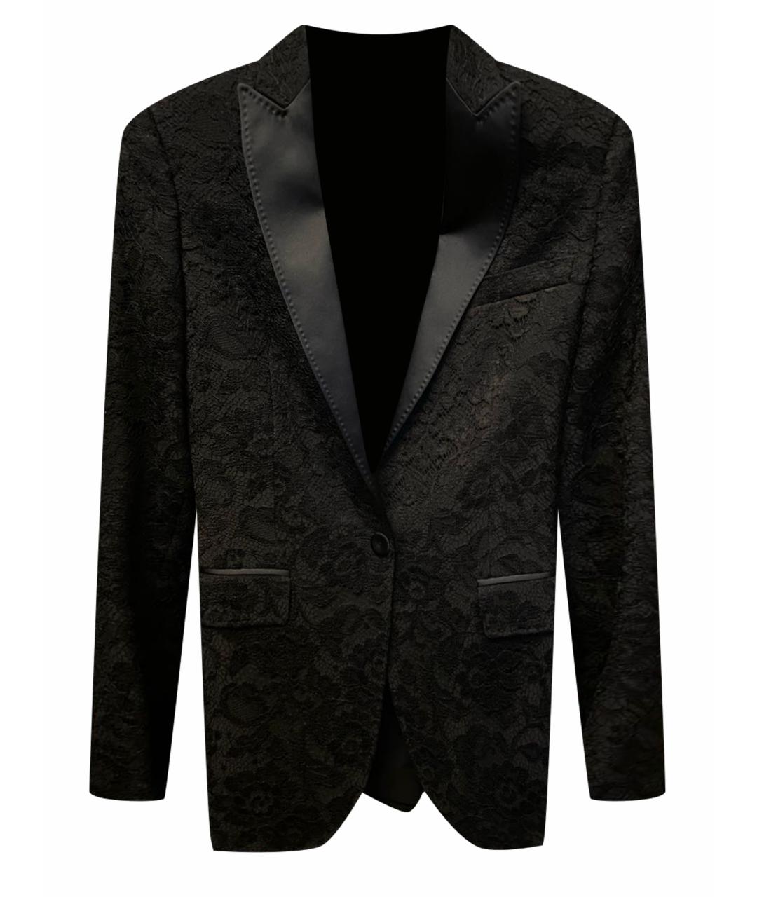 DOLCE&GABBANA Черный шелковый жакет/пиджак, фото 1