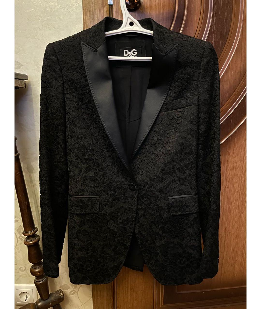 DOLCE&GABBANA Черный шелковый жакет/пиджак, фото 8