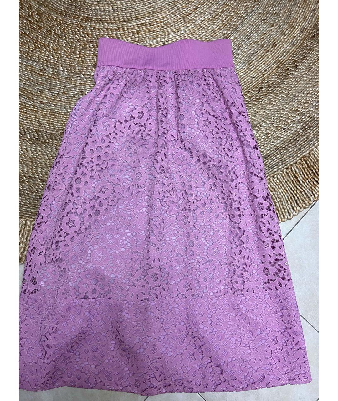 TIBI Розовая полиэстеровая юбка миди, фото 2