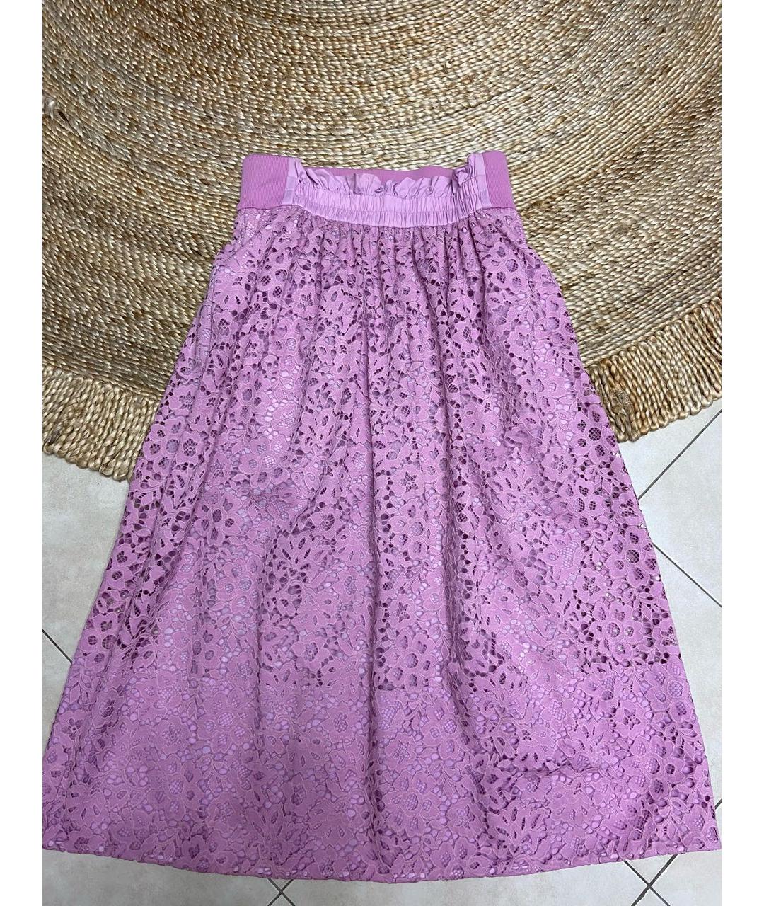 TIBI Розовая полиэстеровая юбка миди, фото 3