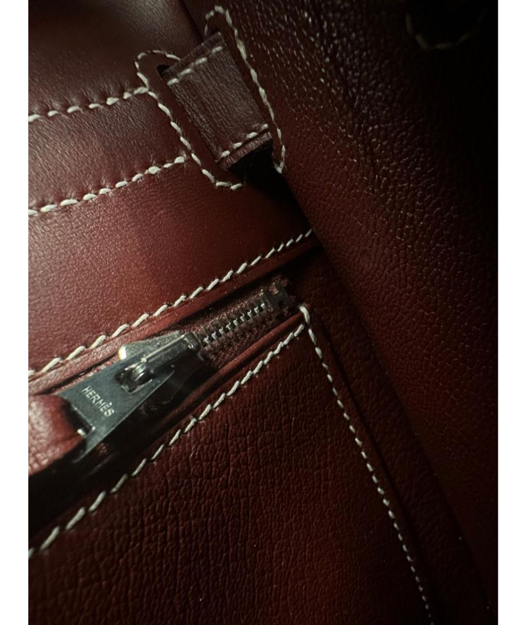 HERMES PRE-OWNED Бордовая кожаная сумка с короткими ручками, фото 7