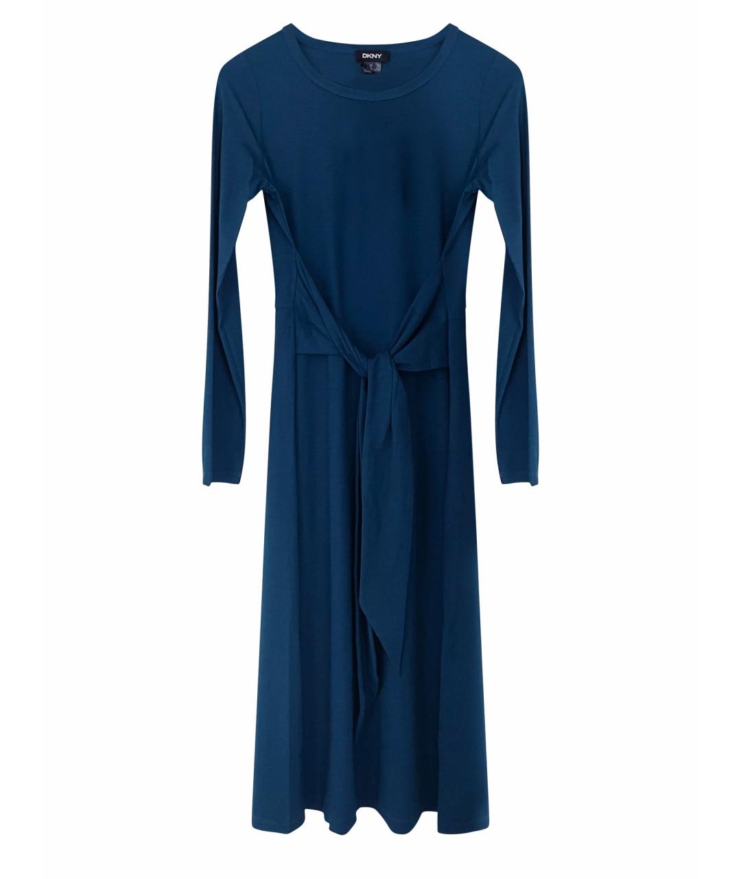 DKNY Синее вискозное повседневное платье, фото 1