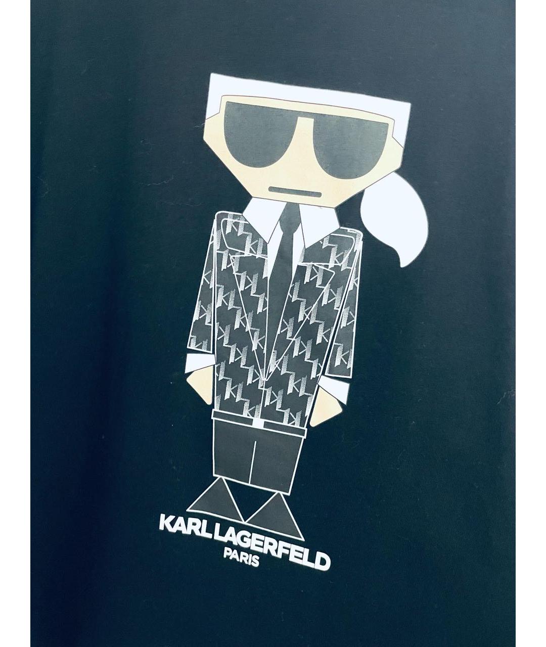 KARL LAGERFELD Черная хлопковая футболка, фото 2
