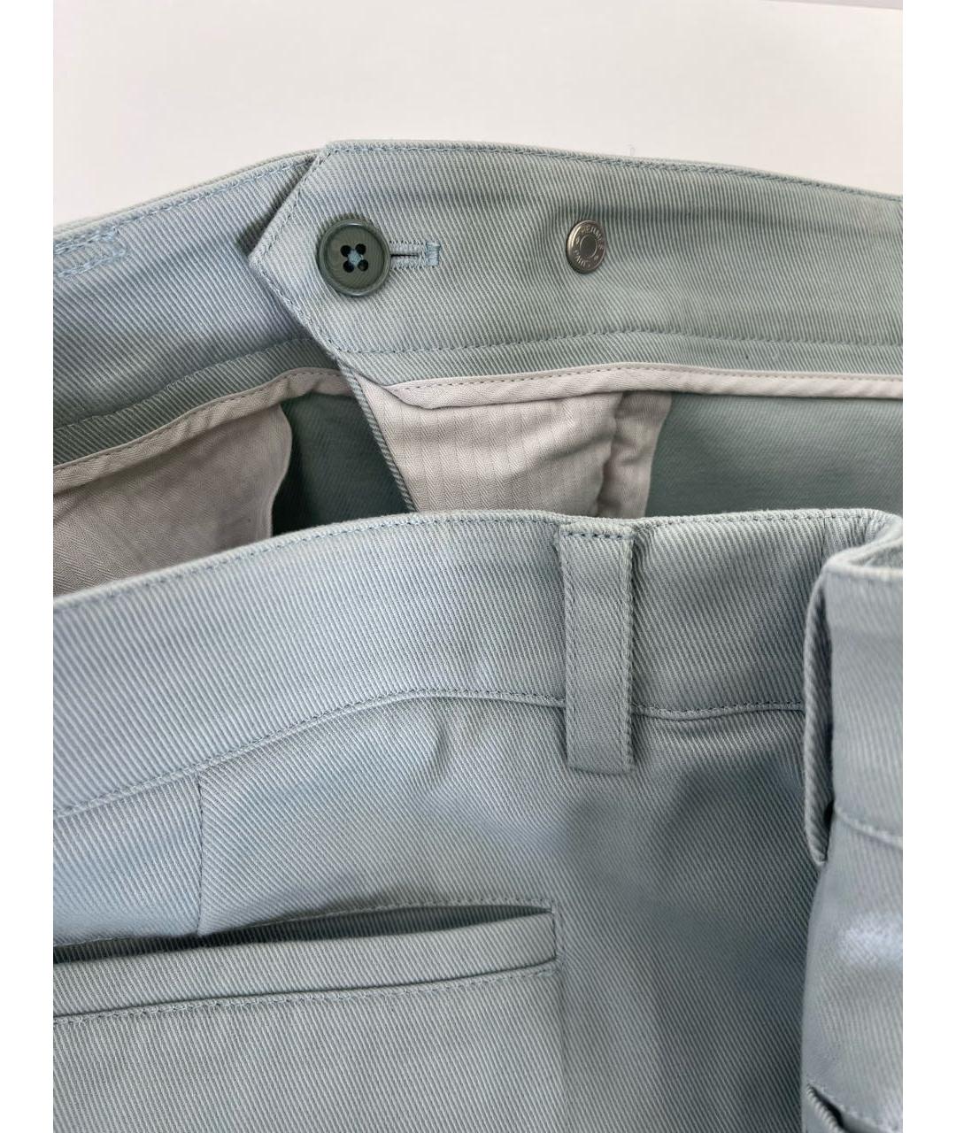 HERMES PRE-OWNED Голубые хлопковые брюки чинос, фото 4