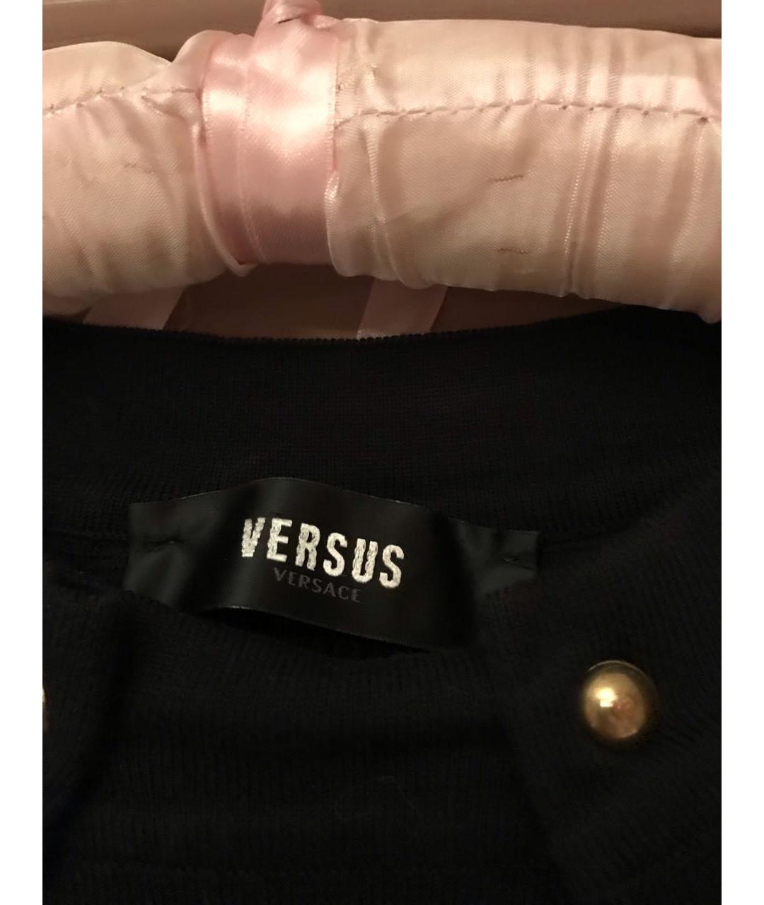 VERSUS VERSACE Черное хлопковое коктейльное платье, фото 4