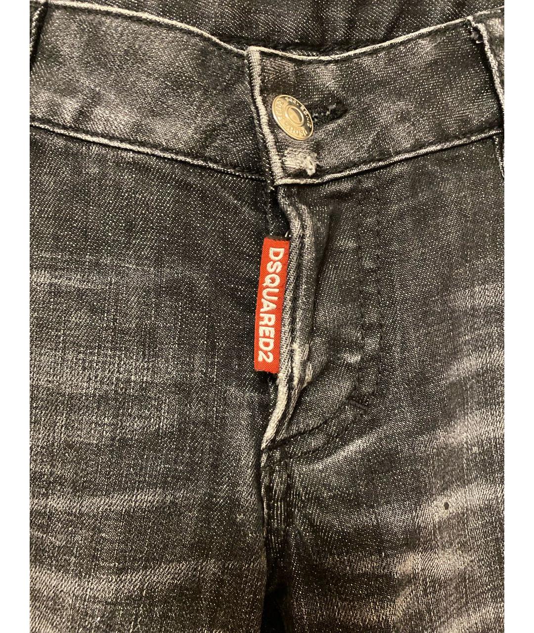 DSQUARED2 Антрацитовые хлопковые джинсы слим, фото 4