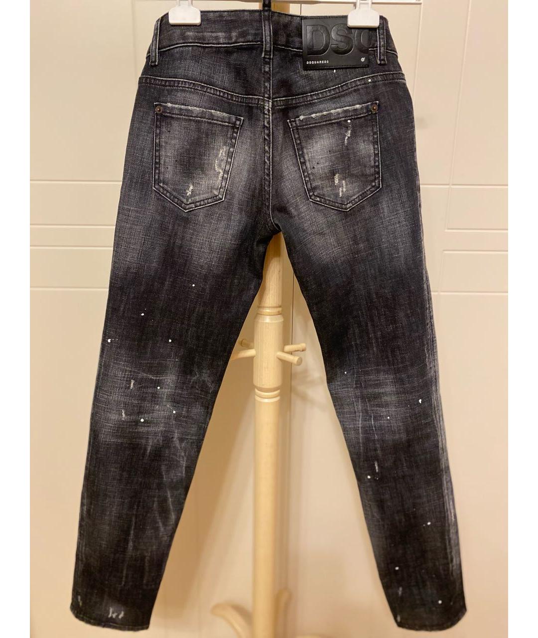 DSQUARED2 Антрацитовые хлопковые джинсы слим, фото 2