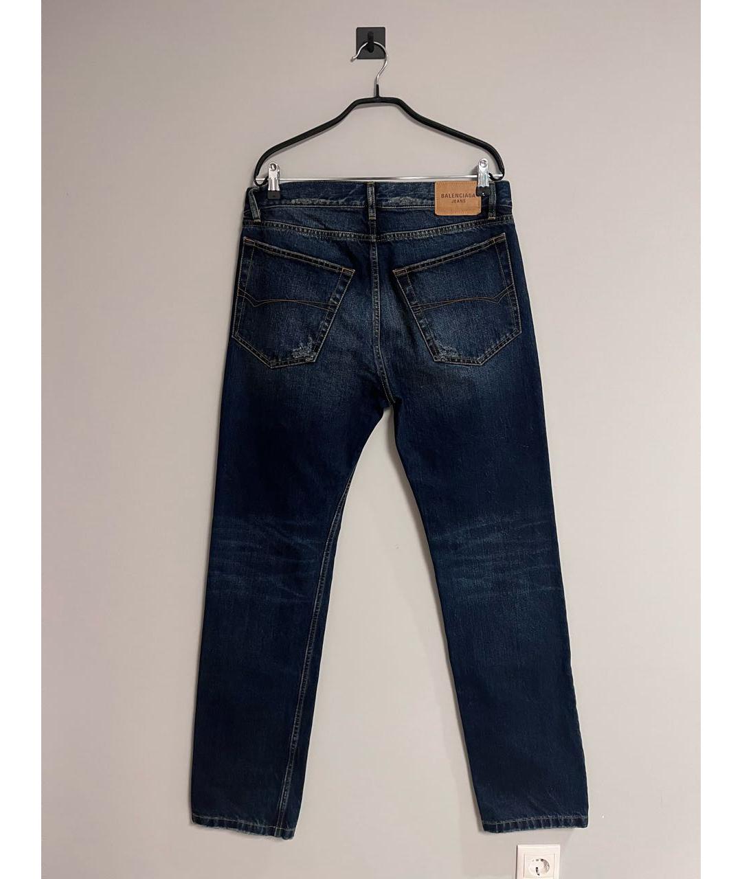 BALENCIAGA Темно-синие хлопковые прямые джинсы, фото 2