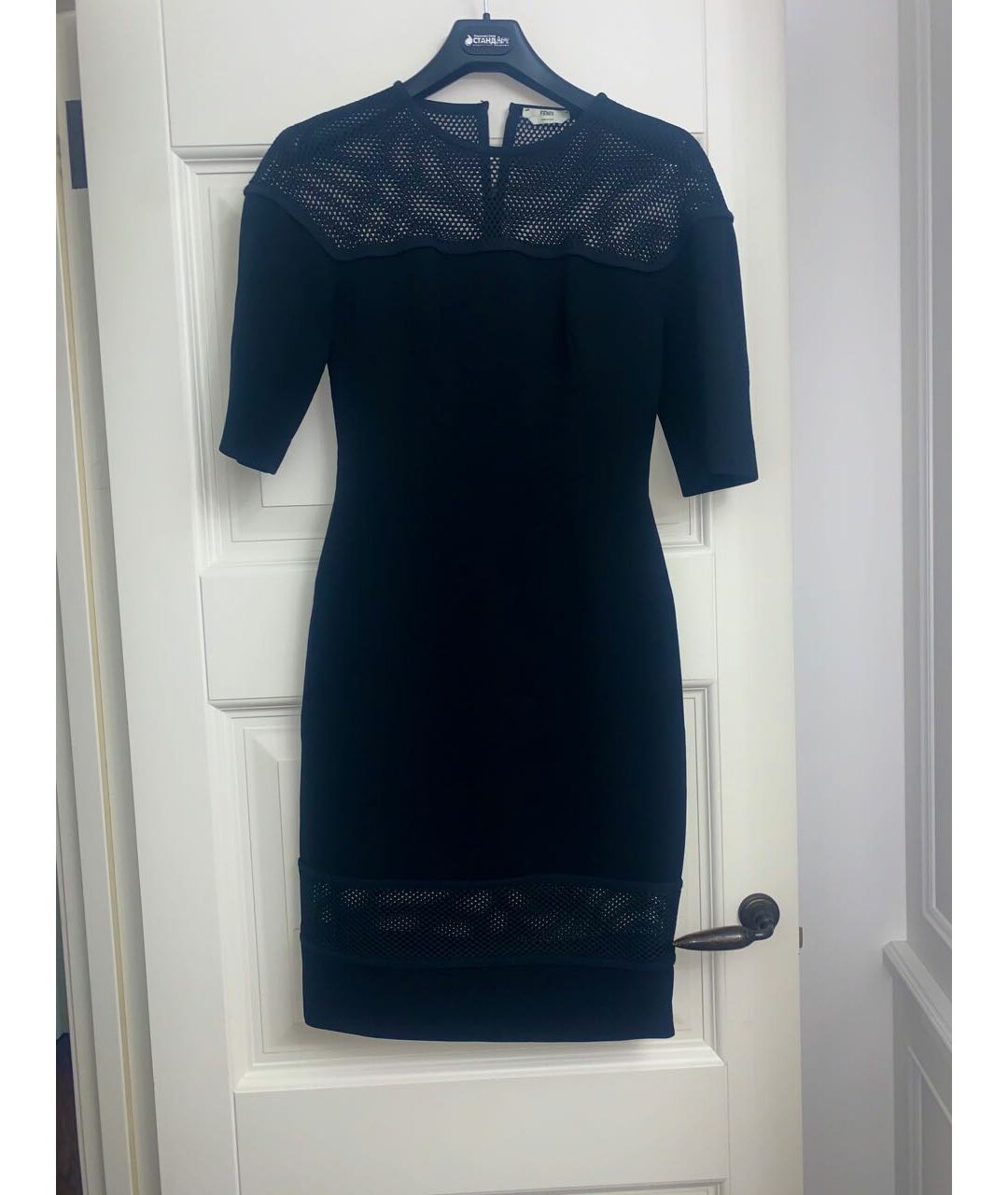 FENDI Черное шерстяное коктейльное платье, фото 3