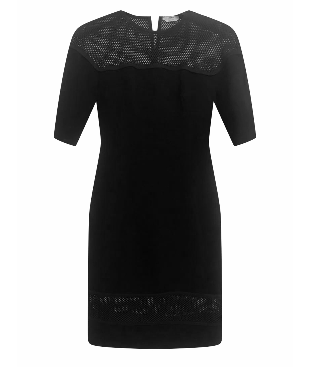 FENDI Черное шерстяное коктейльное платье, фото 1