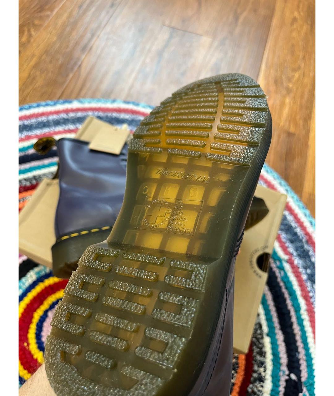 DR. MARTENS Темно-синие кожаные ботинки, фото 5