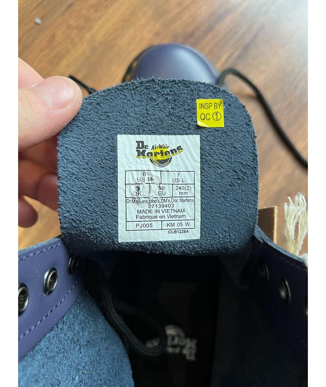 DR. MARTENS Темно-синие кожаные ботинки, фото 8