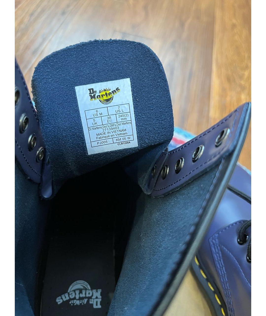 DR. MARTENS Темно-синие кожаные ботинки, фото 6