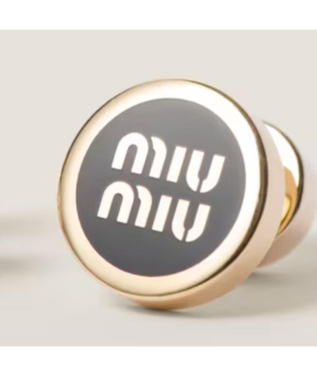 MIU MIU Черные металлические серьги, фото 3