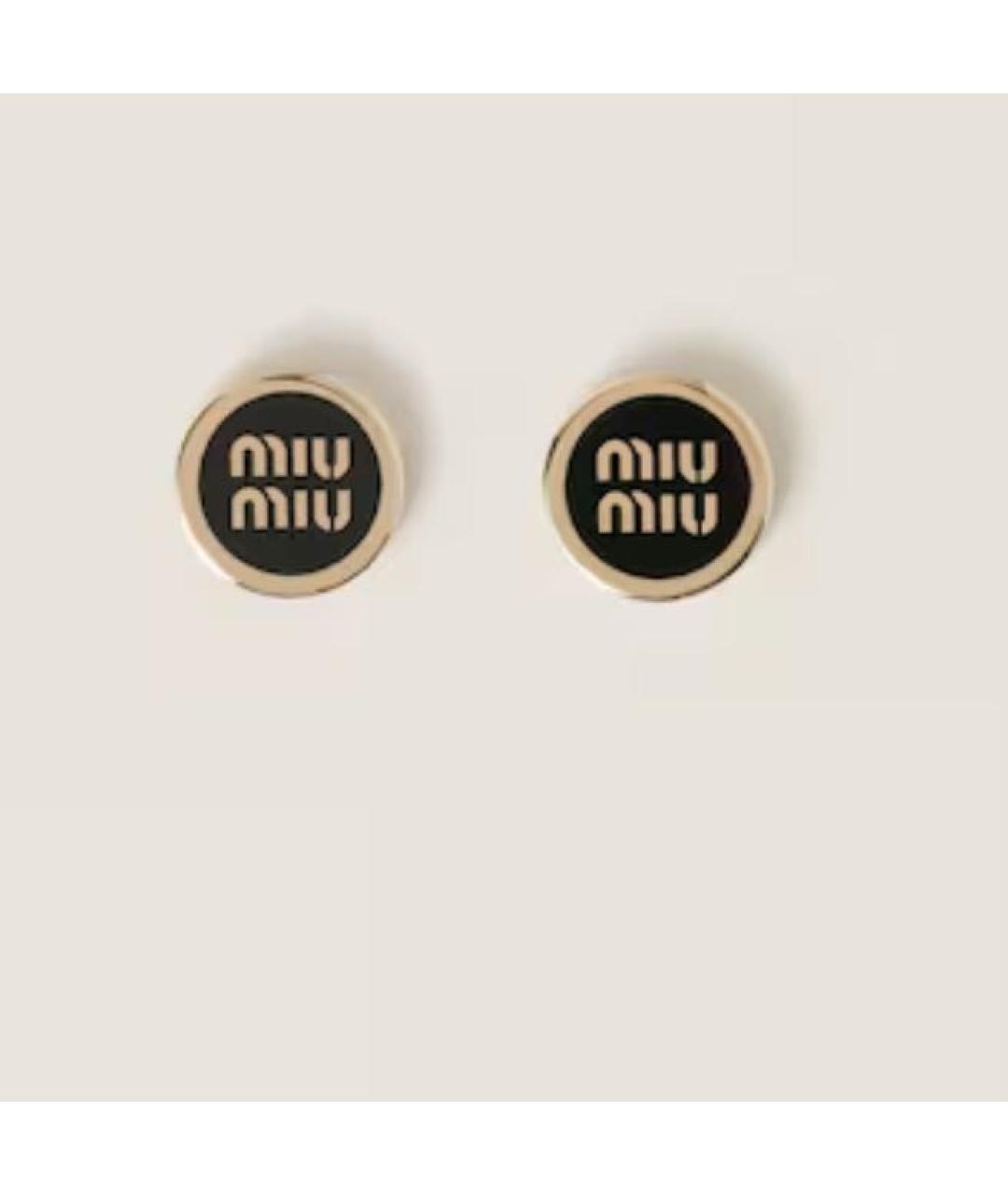 MIU MIU Черные металлические серьги, фото 4