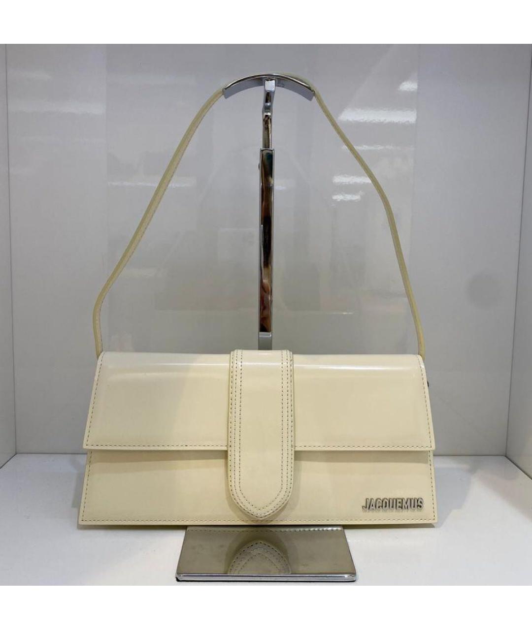 JACQUEMUS Бежевая кожаная сумка через плечо, фото 3