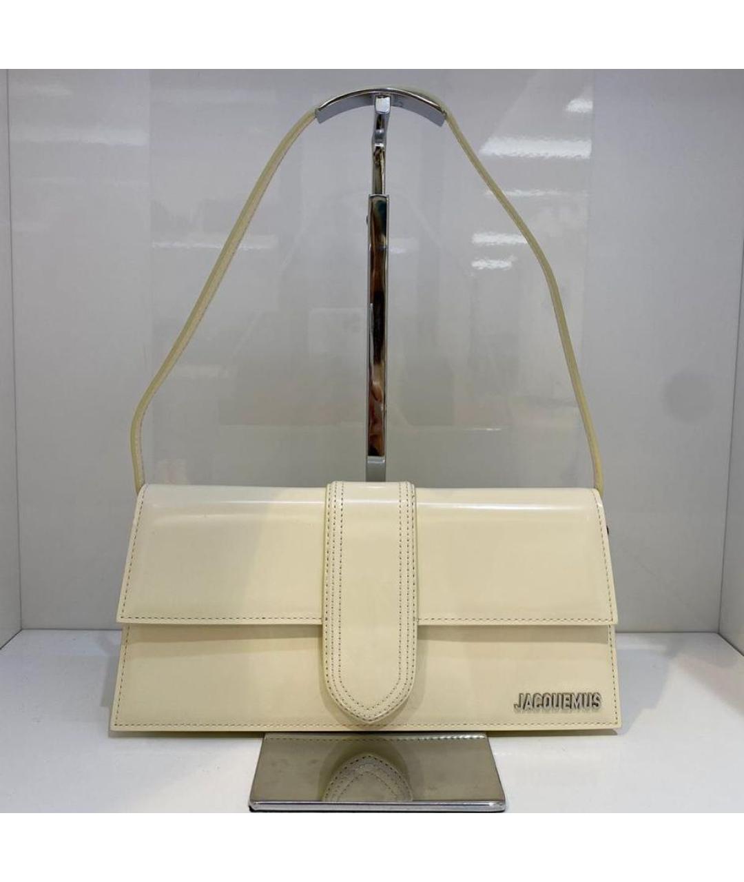 JACQUEMUS Бежевая кожаная сумка через плечо, фото 2