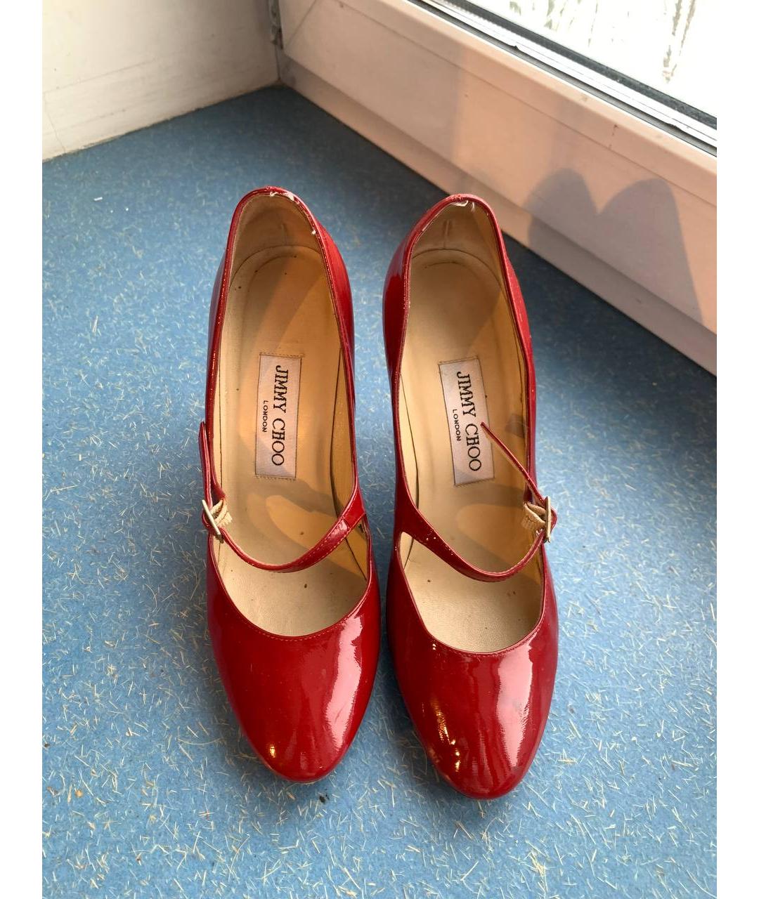 JIMMY CHOO Красные туфли из лакированной кожи, фото 2