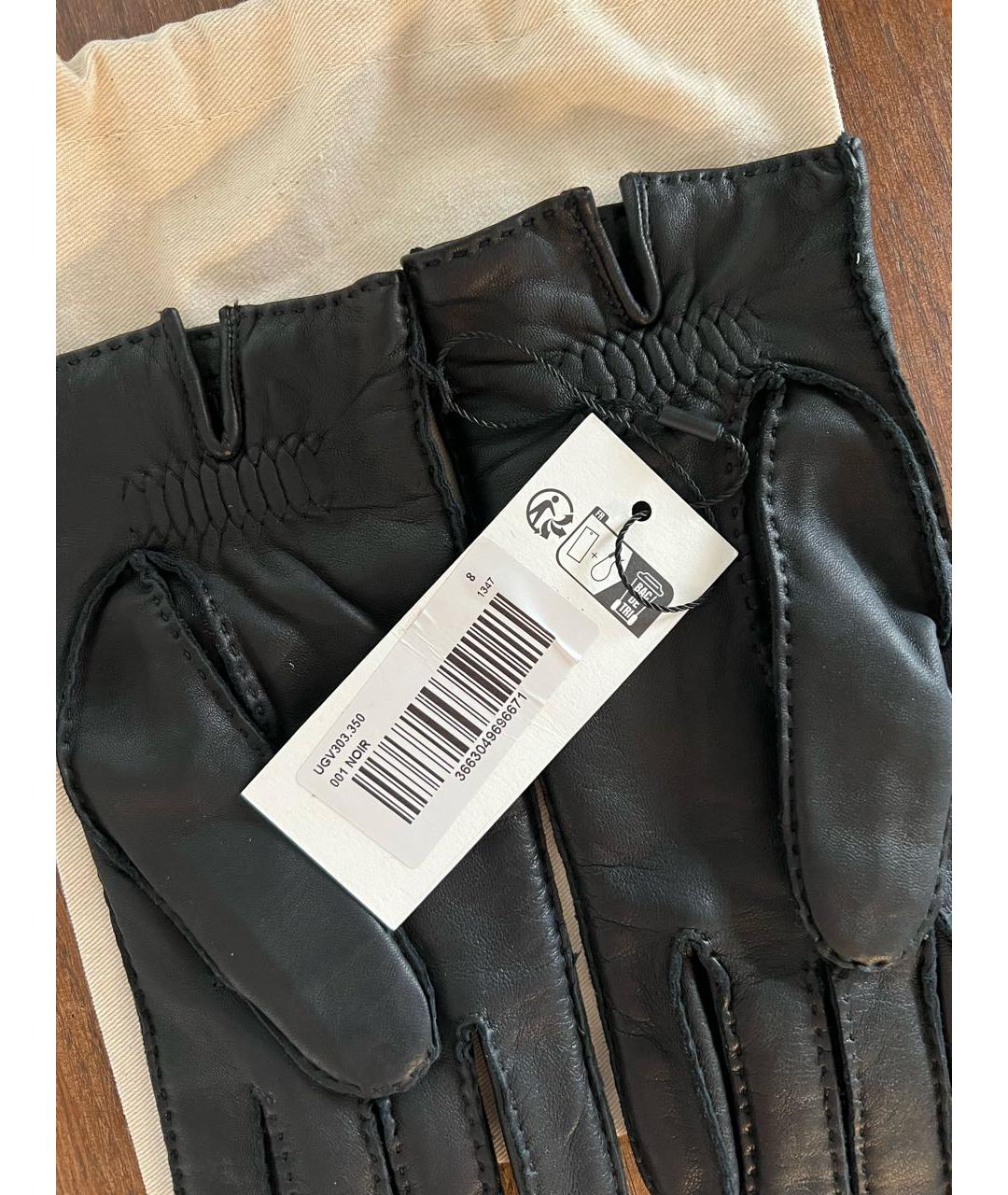 AMI Черные кожаные перчатки, фото 7
