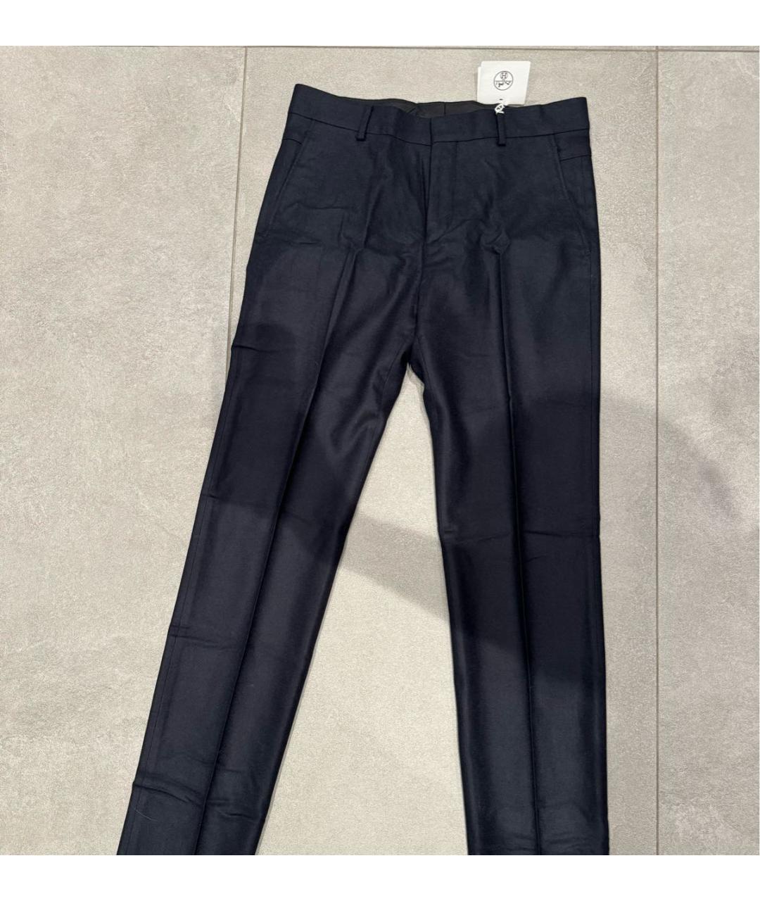 HERMES PRE-OWNED Темно-синие кашемировые классические брюки, фото 1