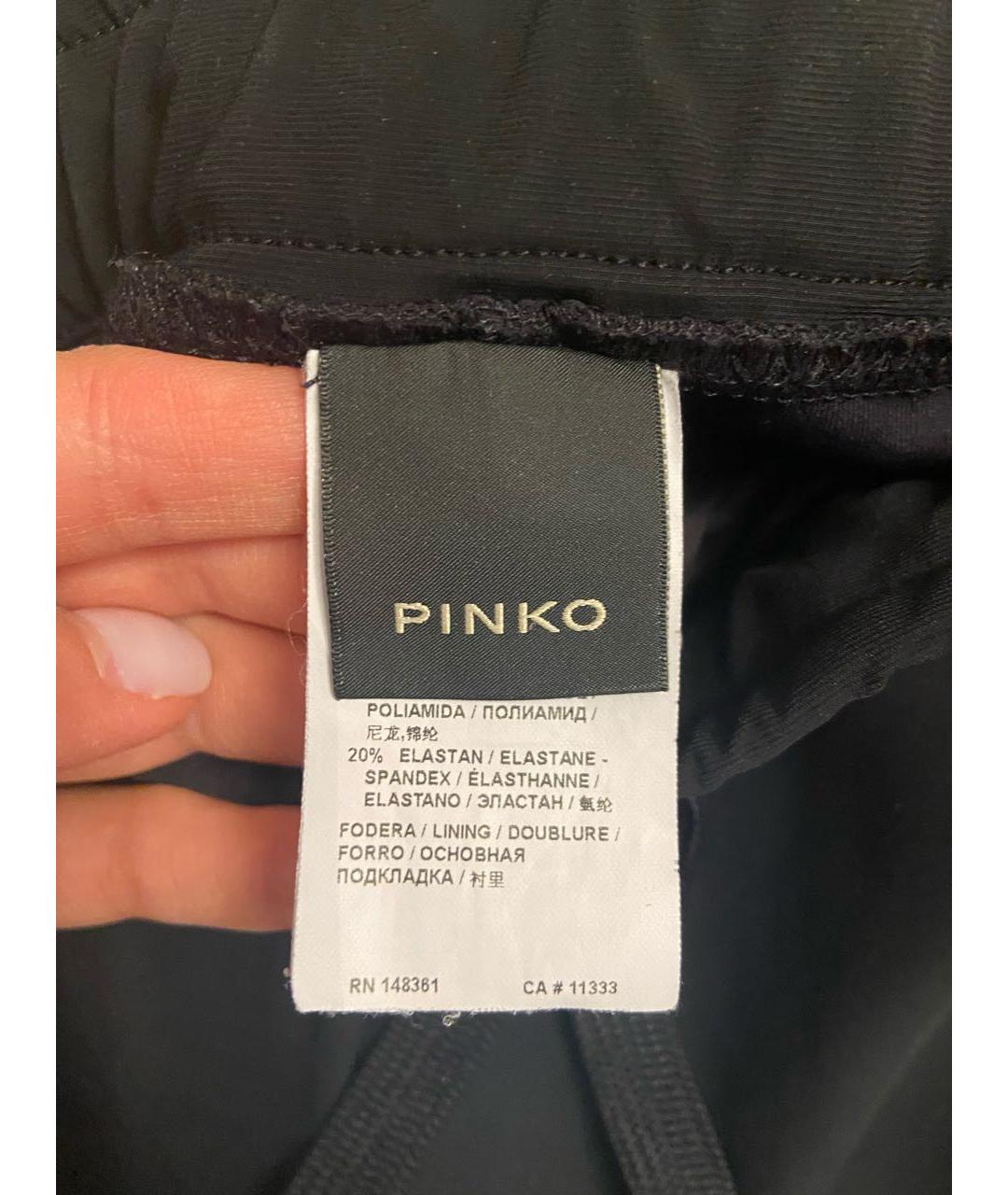 PINKO Черные полиэстеровые брюки узкие, фото 4