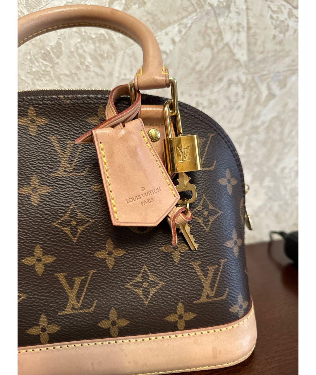 LOUIS VUITTON PRE-OWNED Коричневая кожаная сумка через плечо, фото 8