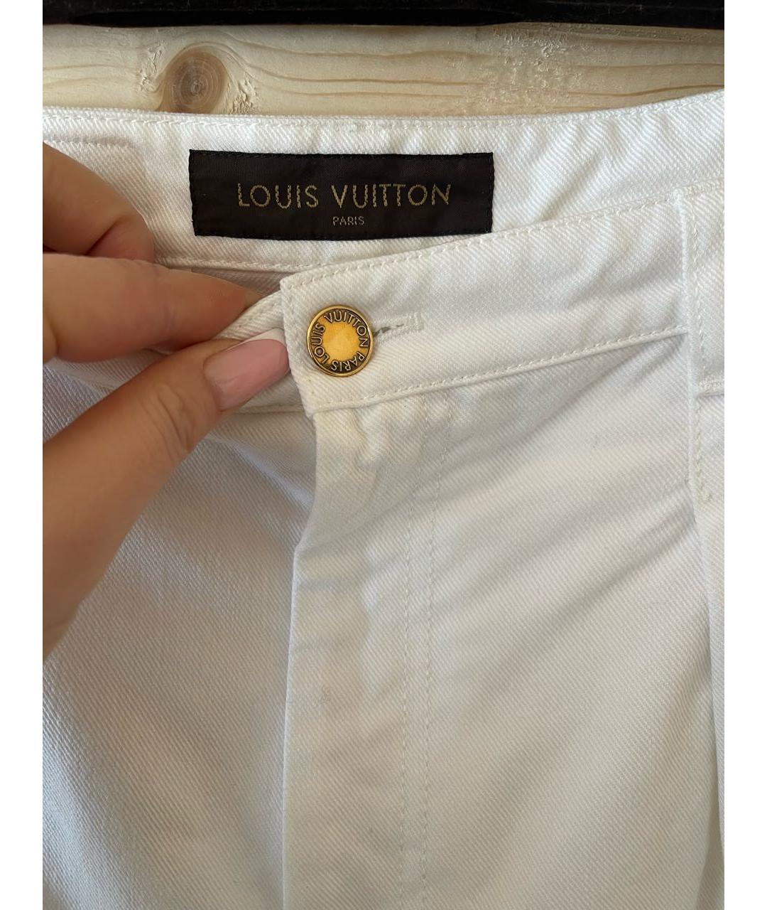 LOUIS VUITTON PRE-OWNED Белые хлопковые шорты, фото 4