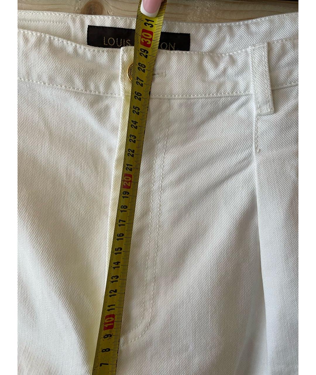 LOUIS VUITTON PRE-OWNED Белые хлопковые шорты, фото 5